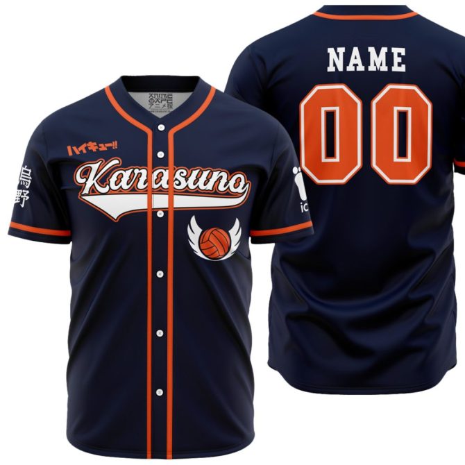Custom Karasuno Baseball Jersey – Anime-Inspired, Personalized Name & Number, Premium Quality Shirt