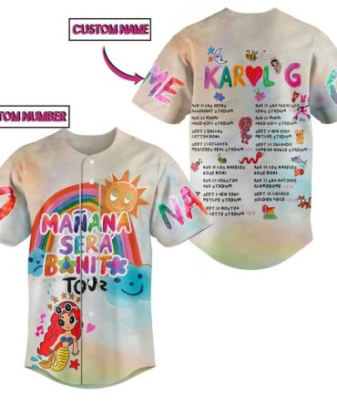 Custom Name & Number Baseball Jersey - Colorful Design For Fans - Perfect Gift For Music Lovers