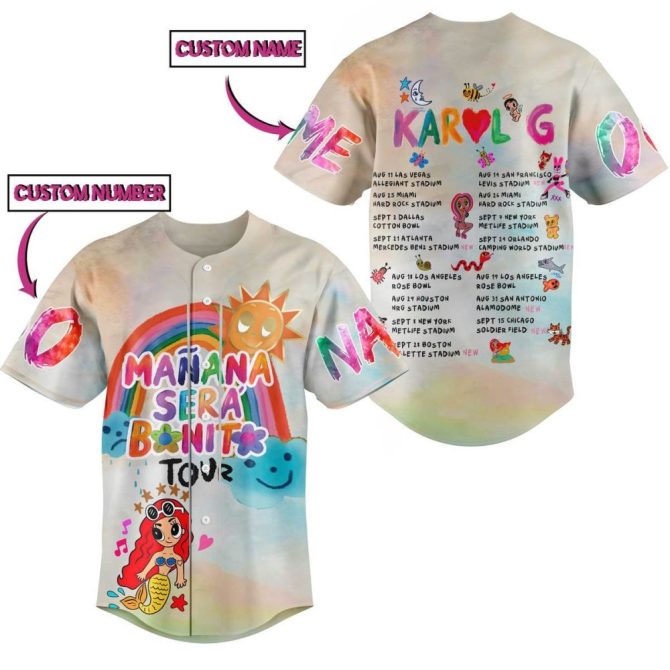 Custom Name & Number Baseball Jersey - Colorful Design For Fans - Perfect Gift For Music Lovers