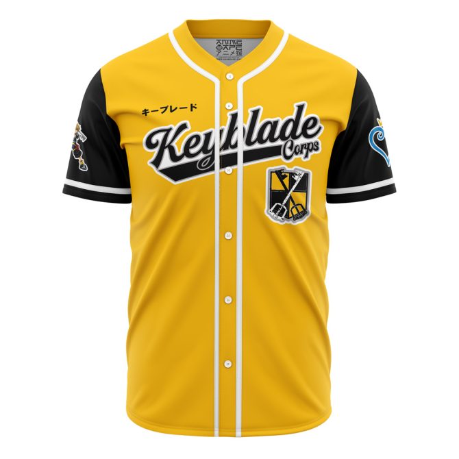 Custom Keyblade Corps Baseball Jersey - Personalized Name & Number - Stylish Yellow & Black Design - Image 2