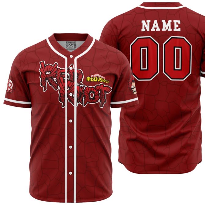 Custom Anime-Themed Red Baseball Jersey - Personalized Name & Number - Perfect For Fans