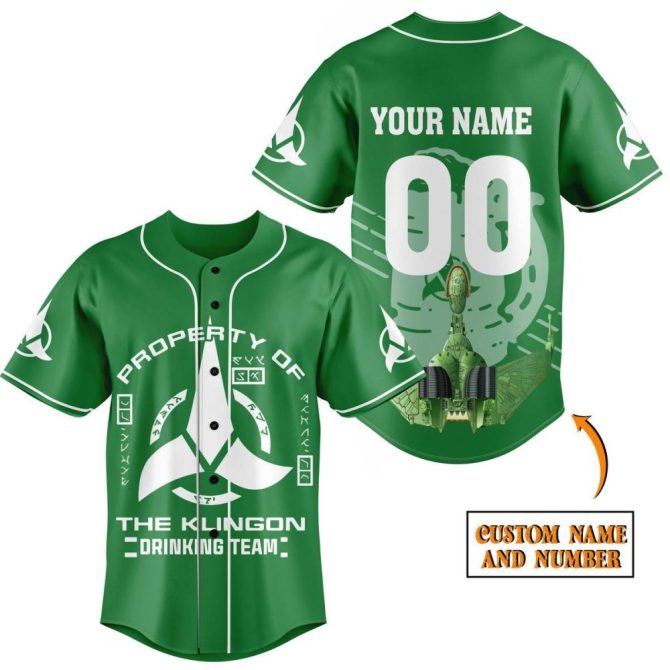 Custom Klingon Drinking Team Jersey - Personalized Name & Number - Perfect Gift!