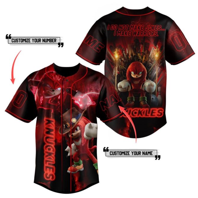 Customizable Knuckles Baseball Jersey – Bold Warrior Design For Fans
