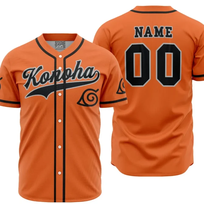 Custom Konoha Baseball Jersey – Personalized Anime Apparel For Fans