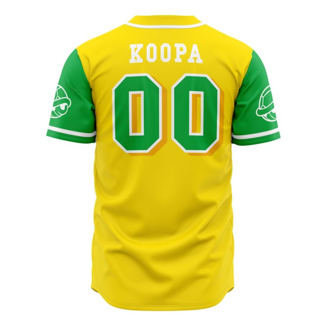 Koopa Troopas Baseball Jersey – Vibrant Yellow & Green Game Day Shirt - Image 3