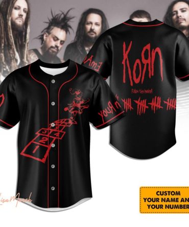 Customizable Korn Baseball Jersey - Rock Band Merch With Personal Name & Number