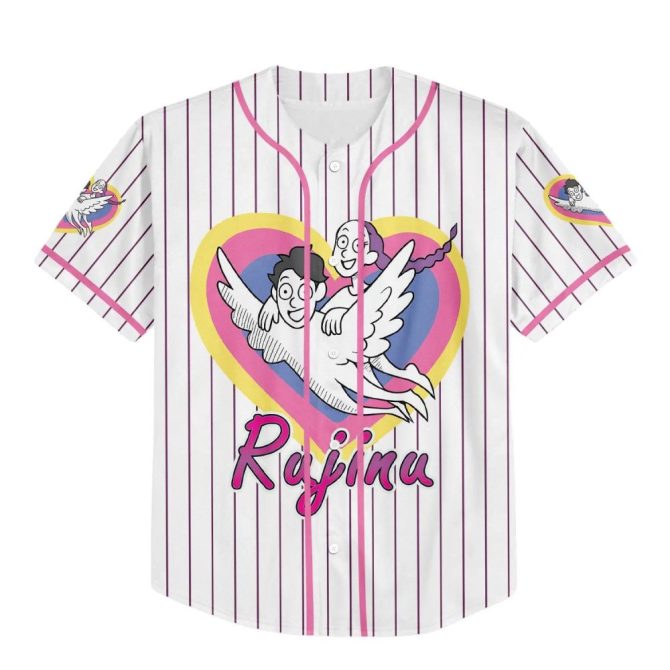 Customizable Cartoon Heart Baseball Jersey – Personalized Name & Number, Fun & Unique Gift - Image 2