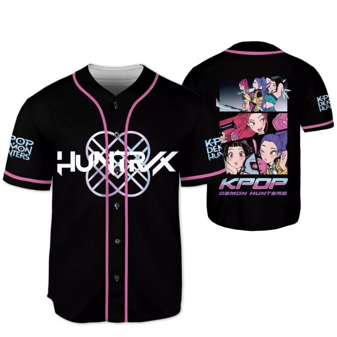 Kpop Demon Hunters Baseball Jersey – Anime Style Graphic Tee For Fans