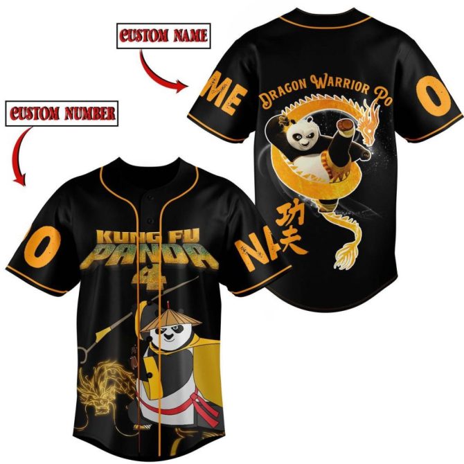 Custom Kung Fu Panda 4 Jersey - Personalized Name & Number - Unique Gift!
