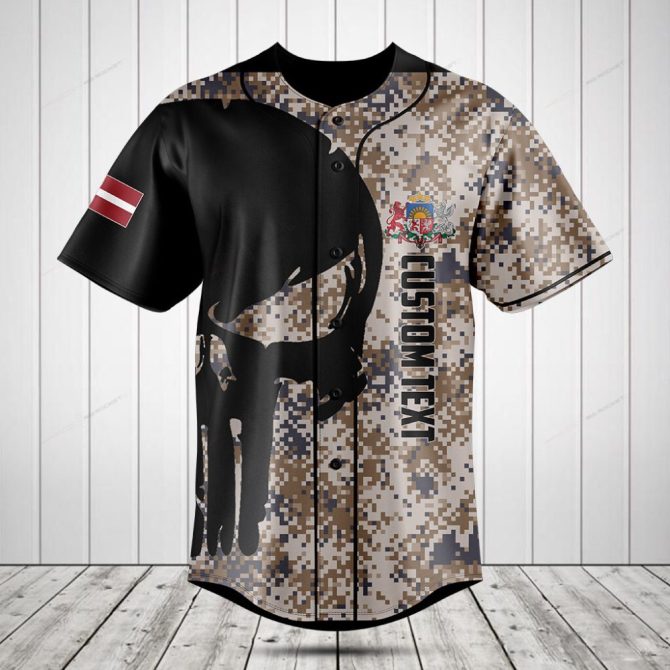 Custom Camo Baseball Jersey – Personalized Text & Logo Design, Stylish Sportswear