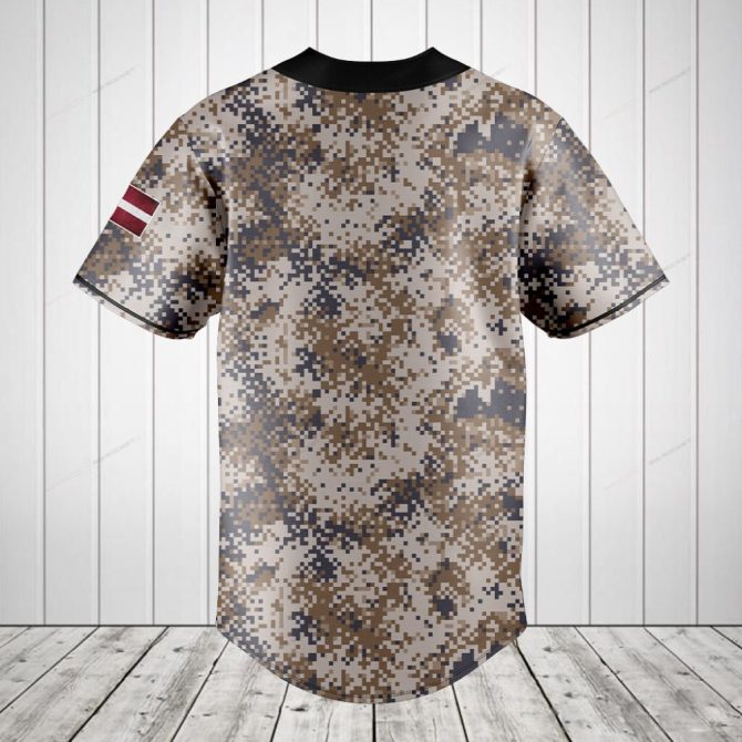 Custom Latvia Flag Baseball Jersey - Personalized Name & Number - Unique Gift For Sports Fans - Image 2