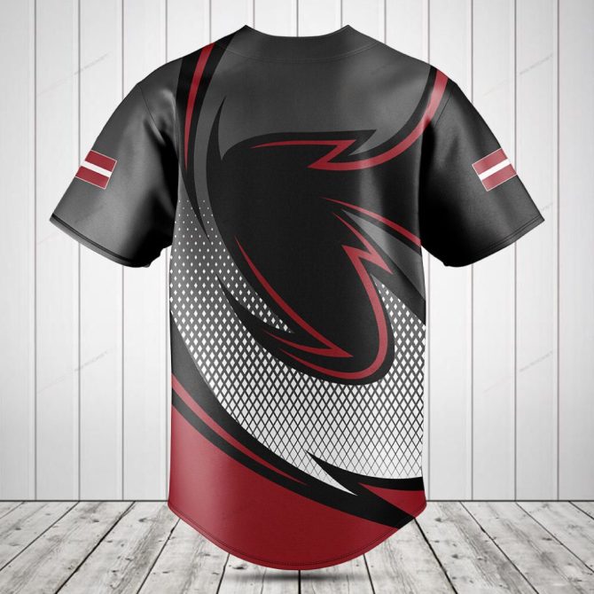 Stylish Black & Red Graphic Baseball Jersey - Custom Team Apparel, Breathable Fabric, Trendy Design - Image 2