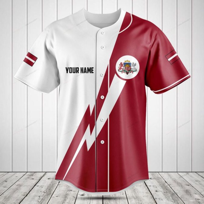 Customizable Latvia Baseball Jersey - Personalized Name & Number - Unique Gift For Fans