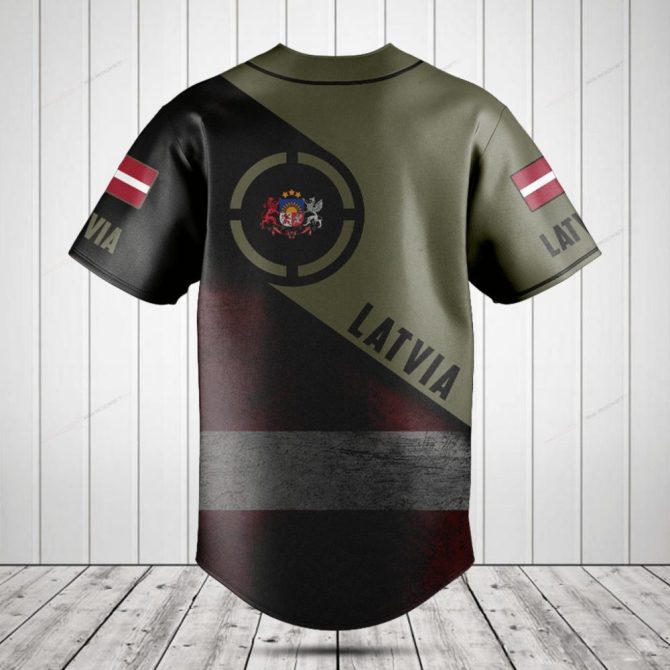 Custom Latvia Flag Baseball Jersey - Personalized Sportswear Gift For Fans - Image 2