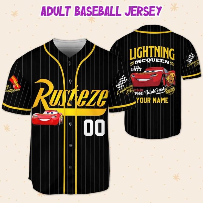 Custom Lightning Mcqueen Baseball Jersey For Kids/Youth/Adults – Personalize Your Style! - Image 6