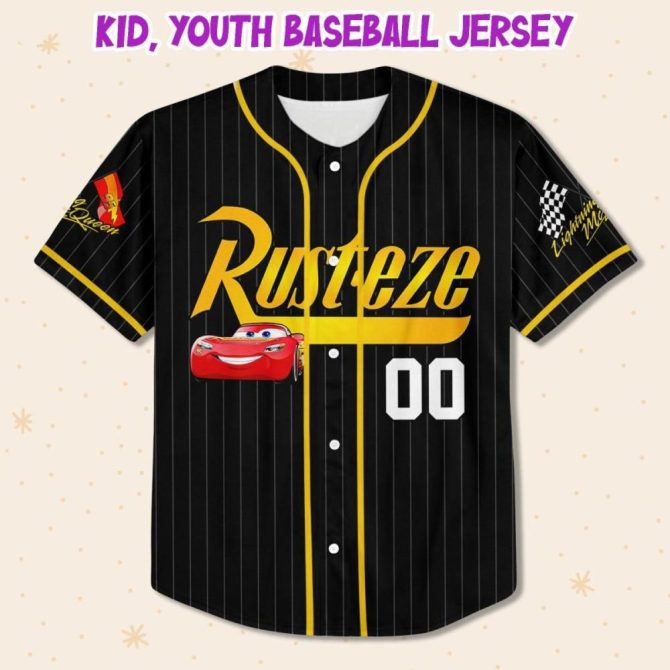 Custom Lightning Mcqueen Baseball Jersey For Kids/Youth/Adults – Personalize Your Style! - Image 3