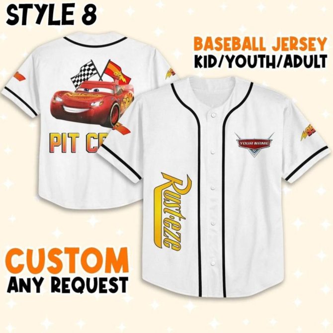 Custom Lightning Mcqueen Baseball Jersey For Kids/Youth/Adults – Personalize Your Style! - Image 10