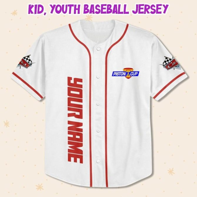 Custom Lightning Mcqueen Baseball Jersey - Kids/Youth/Adult Sizes - Personalize With Your Name - Image 3