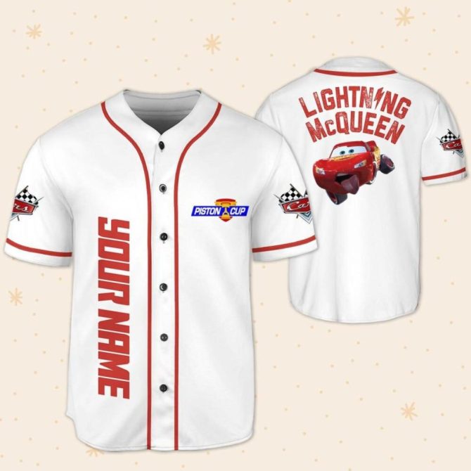 Custom Lightning Mcqueen Baseball Jersey - Kids/Youth/Adult Sizes - Personalize With Your Name - Image 6