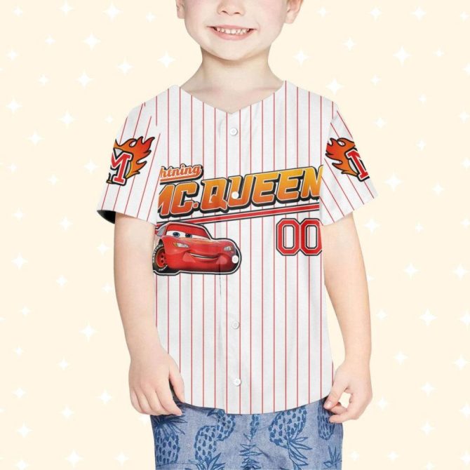 Custom Lightning Mcqueen Baseball Jersey For Kids/Youth/Adults – Personalize With Name! - Image 5