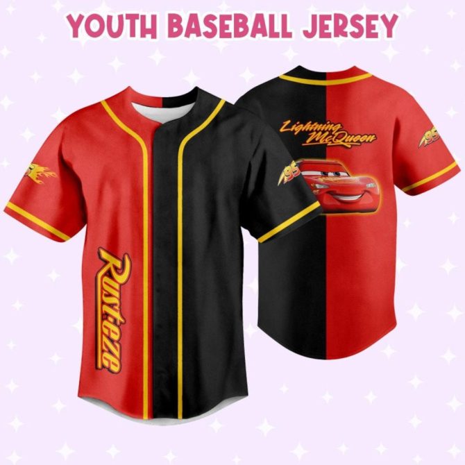 Custom Lightning Mcqueen Baseball Jersey – Kids/Youth/Adult Sizes – Add Your Text & Number! - Image 6