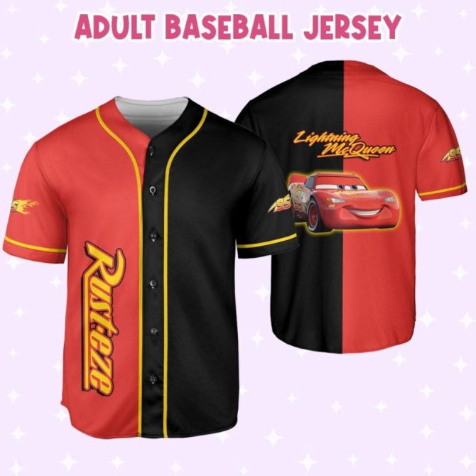 Custom Lightning Mcqueen Baseball Jersey – Kids/Youth/Adult Sizes – Add Your Text & Number! - Image 7