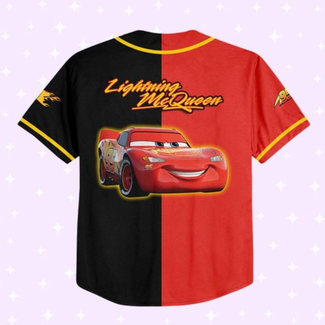 Custom Lightning Mcqueen Baseball Jersey – Kids/Youth/Adult Sizes – Add Your Text & Number! - Image 4