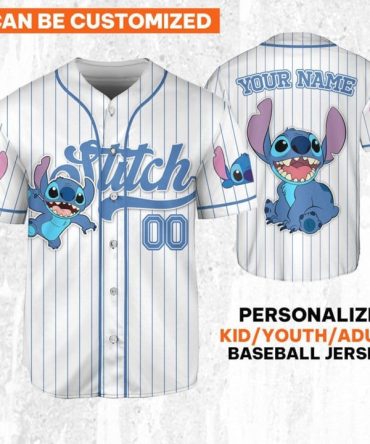 Customizable Stitch Baseball Jersey - Personalize For Kids/Youth/Adults With Your Name