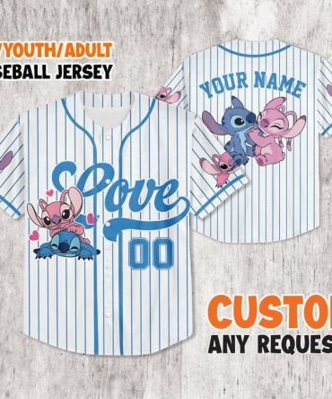 Custom Kid/Youth/Adult Baseball Jersey – Personalized Love Design With Cute Characters