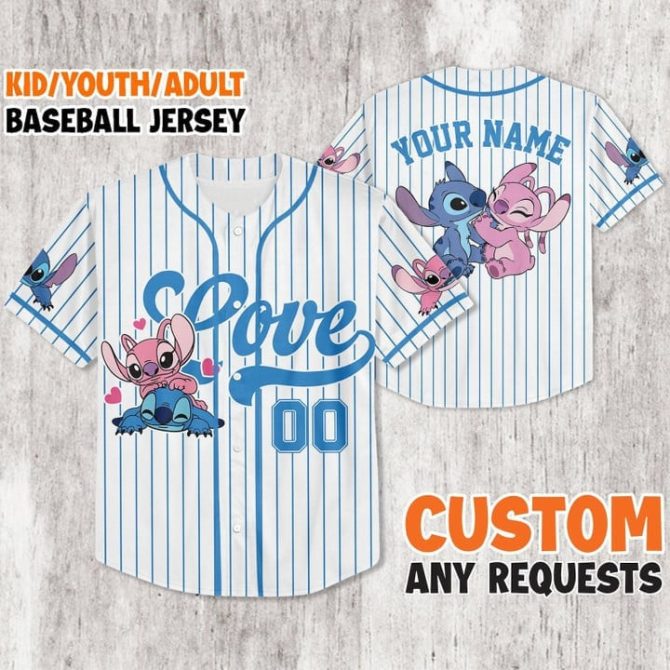 Custom Kid/Youth/Adult Baseball Jersey – Personalized Love Design With Cute Characters