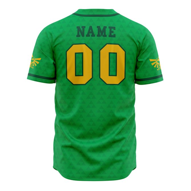 Legend Of Zelda Green Baseball Jersey – Custom Name & Number – Iconic Gamer Gear - Image 3
