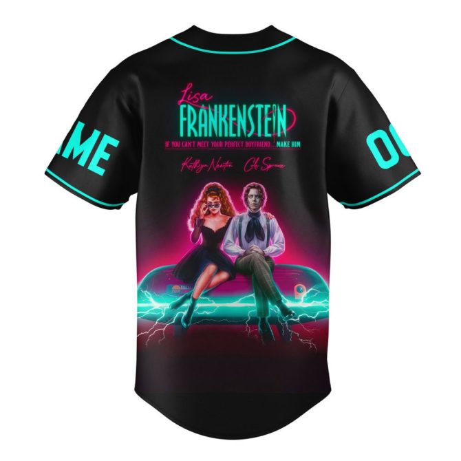 Customizable Lisa Frankenstein Neon Baseball Jersey – Unique Retro Horror Design - Image 3