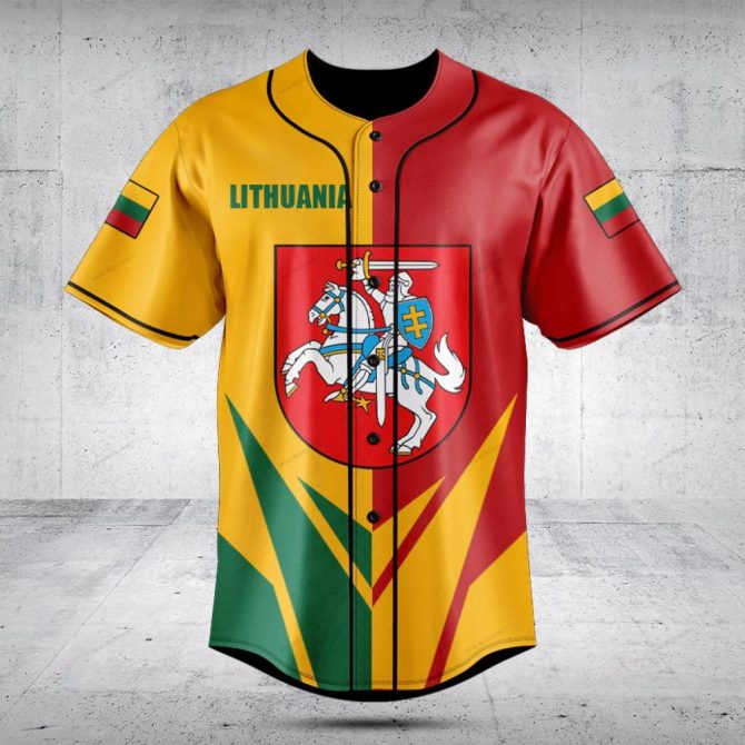 Lithuania Flag Baseball Jersey - Vibrant Colors, Unisex, Perfect Sportswear Gift