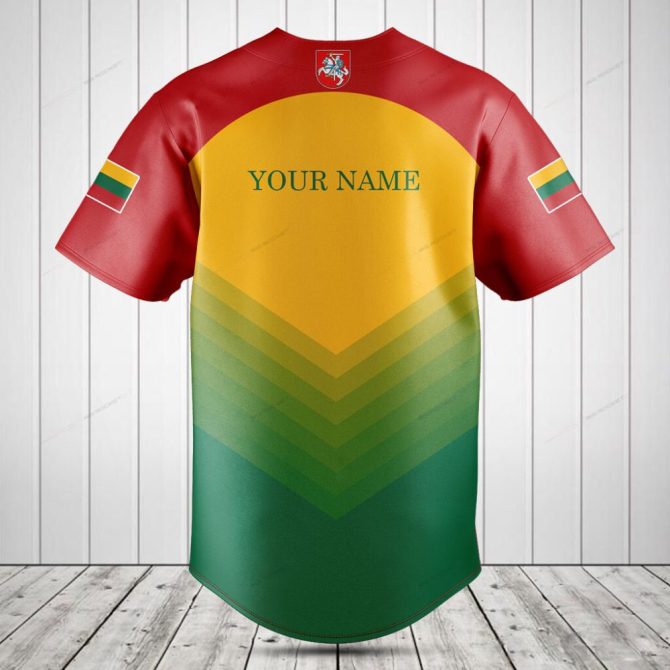 Lithuania Flag Baseball Jersey - Vibrant Colorful Sport Shirt With National Pride Design - Image 2