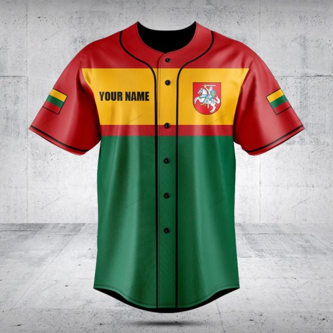 Custom Lithuania Flag Baseball Jersey - Personalized Sportswear With Your Name