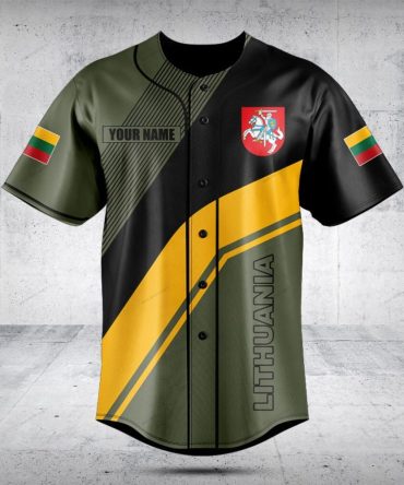 Lithuania Custom Baseball Jersey - Personalized Name & Flag Design, Stylish & Comfortable