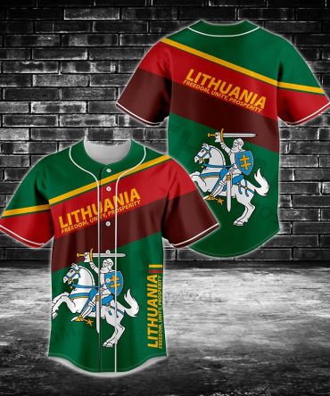 Lithuania Flag Baseball Jersey – Vibrant Sportswear With National Pride Design