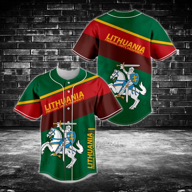Lithuania Flag Baseball Jersey – Vibrant Sportswear With National Pride Design