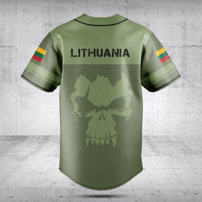 Customizable Green Baseball Jersey With Flag Patch - Personalized Sportswear - Image 2