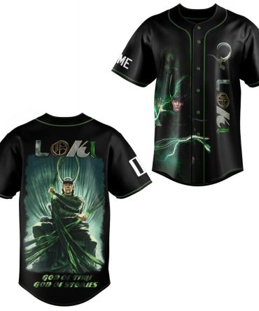 Men’S Black Loki Graphic Baseball Jersey – God Of Mischief Design – Cool Fan Apparel