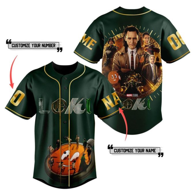 Customizable Loki Baseball Jersey – Unique Marvel Design – Add Name & Number!