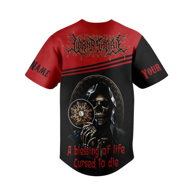 Custom Skull Baseball Jersey - Personalized Name Gothic Design, Unique Gift - Image 3