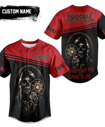 Custom Skull Baseball Jersey - Personalized Name Gothic Design, Unique Gift