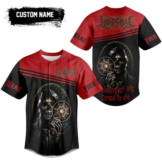 Custom Skull Baseball Jersey - Personalized Name Gothic Design, Unique Gift