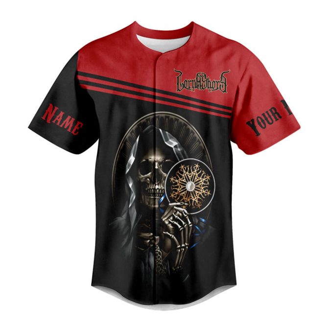 Custom Skull Baseball Jersey - Personalized Name Gothic Design, Unique Gift - Image 2