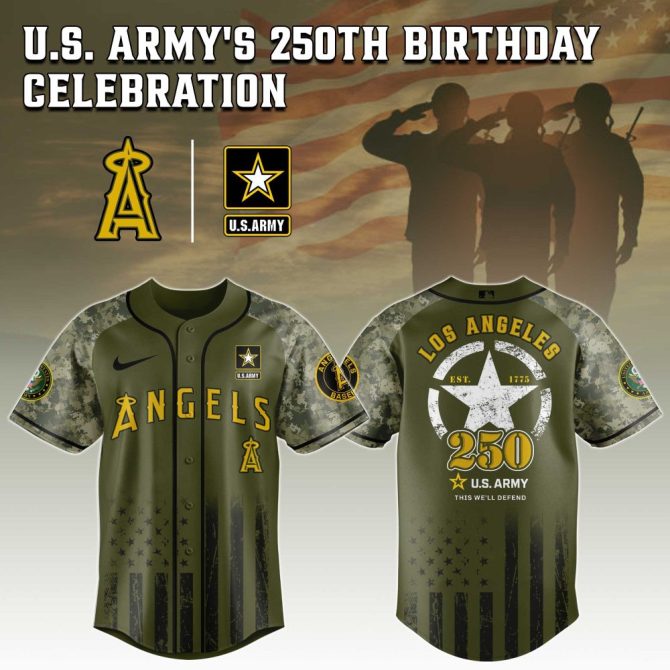 Celebrate Us Army'S 250Th With Limited Edition Los Angeles Baseball Jersey - Honor & Style!