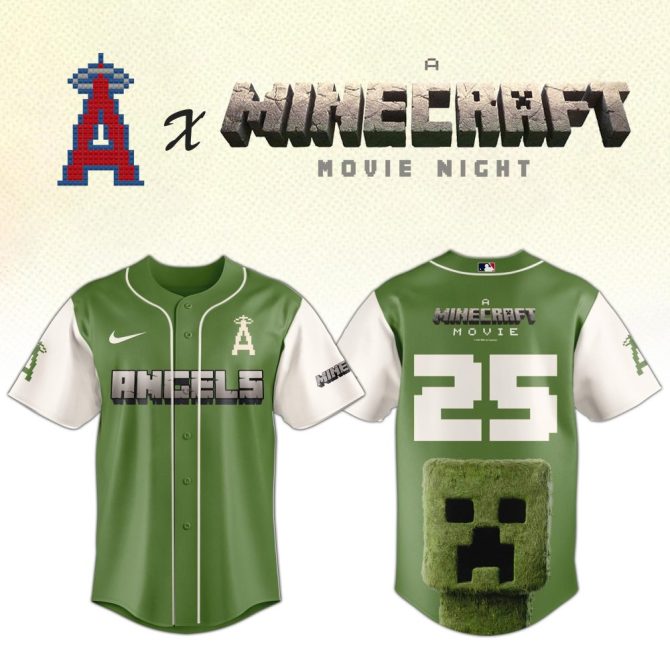 Minecraft X Angels Limited Edition Jersey - Perfect For Movie Night Fans!