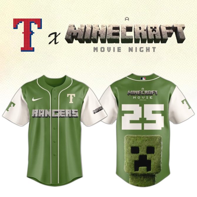 Limited Edition Texas Rangers X Minecraft Jersey – Perfect For Fans & Gamers!