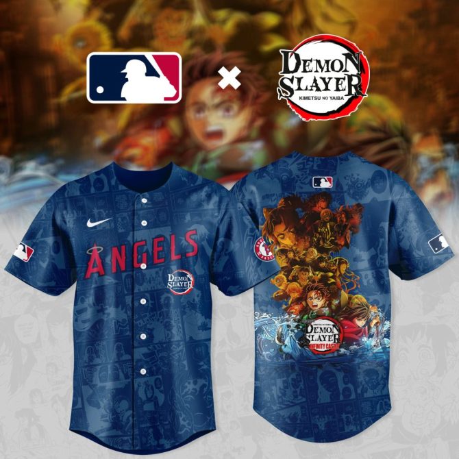Exclusive Angels X Demon Slayer Baseball Jersey - Limited Edition Anime Merch