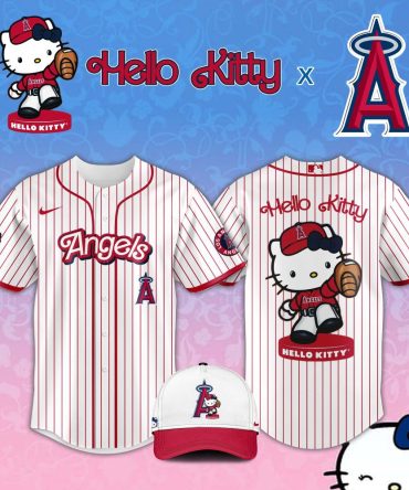 Hello Kitty X Angels Baseball Jersey & Cap Set - Cute & Sporty Fan Gear